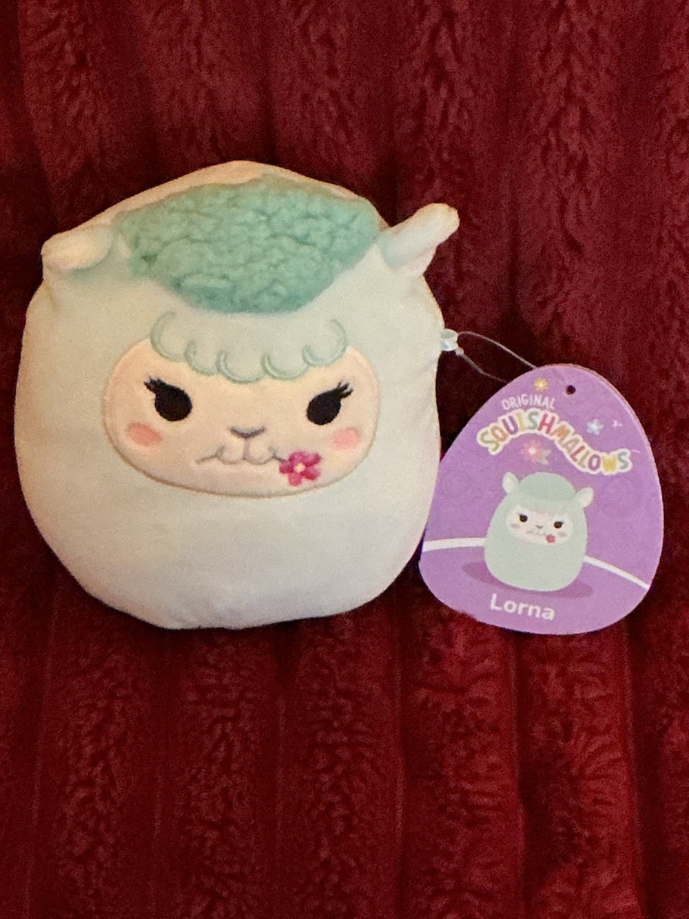 Squishmallows Lorna Plush - Light Blue with Mint Top